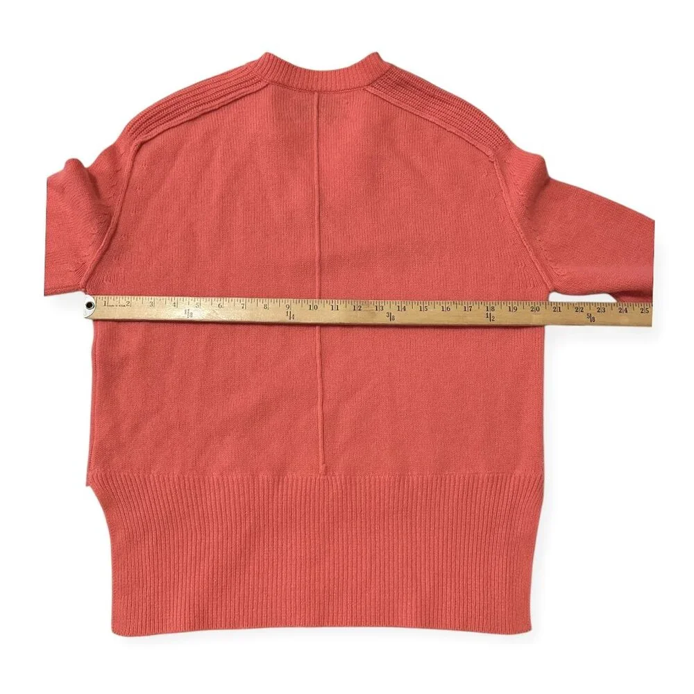 Brochu Walker The Looker Layered V-Neck Pullover Sweater. Size XS, Coral, white